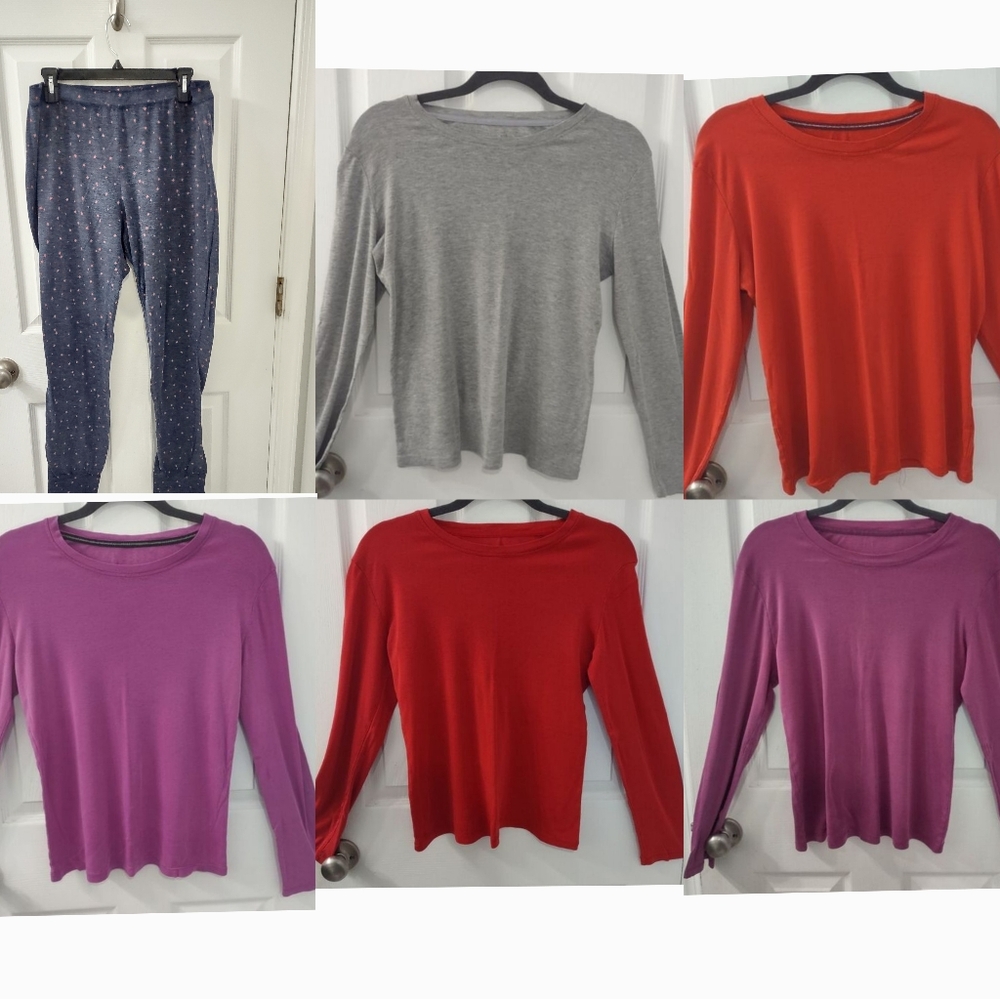 6-pack Sonoma Pajama Crew Neck Long Sleeve Tops & Joggers Sizes M, L